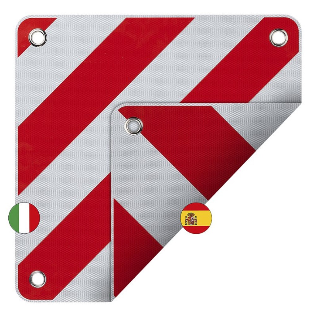 Pro Plus Alu-Warntafel für Italien Spanien 50 x 50 cm