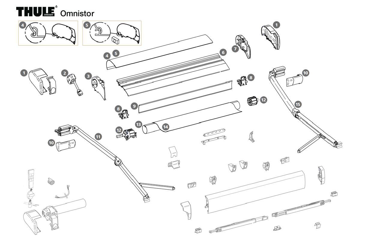 Befestigungssatz Spannstange Klemmprofil Geh Use Thule Omnistor